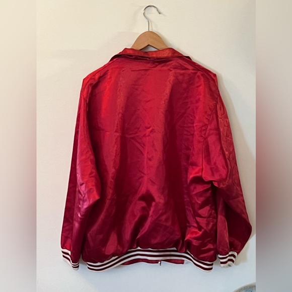 Vintage Red Satin Baseball Style Jacket - Picture 7 of 12